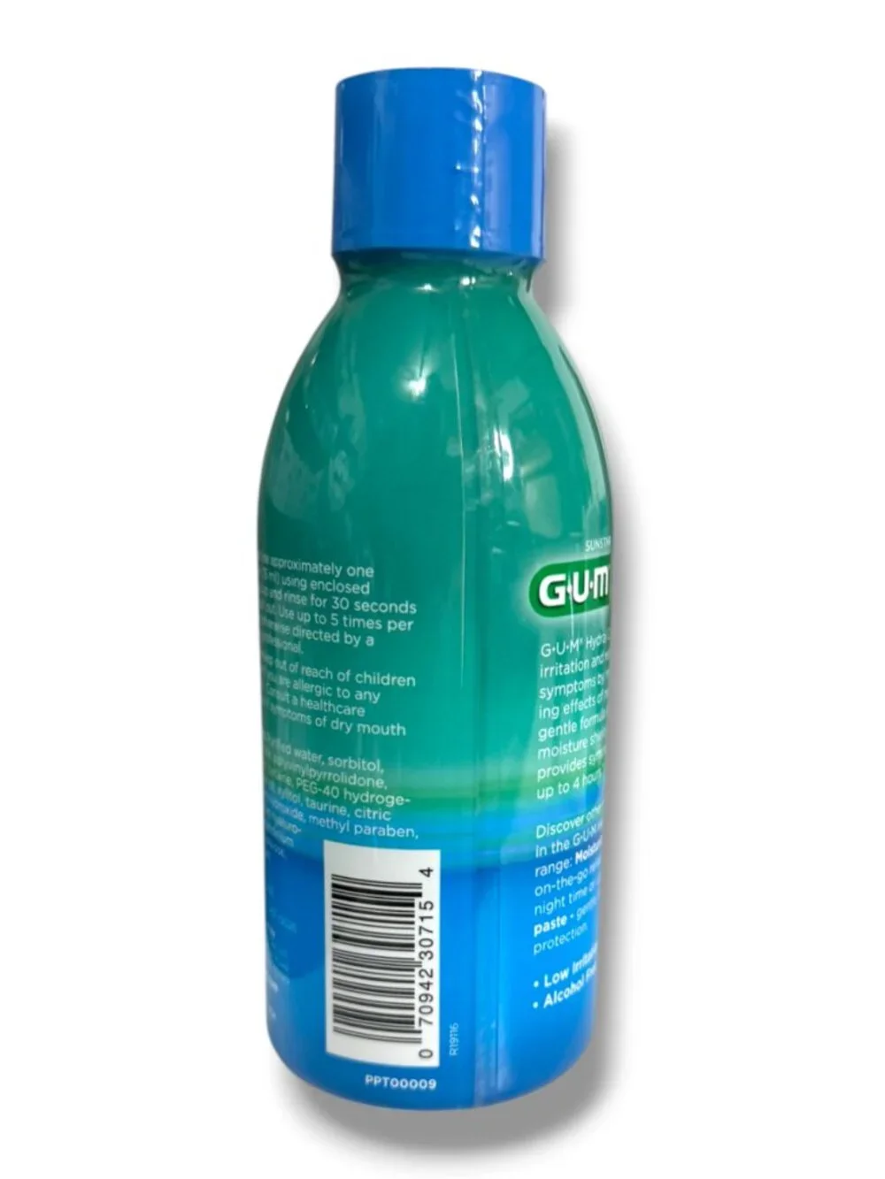 1 x GUM Hydral Dry Mouth Relief Oral Rinse Mouthwash Gentle Mint 2022